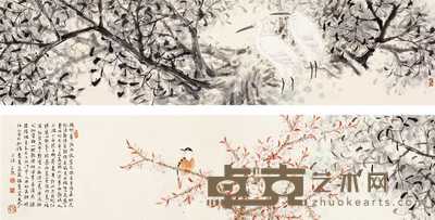 柳学健 花鸟 手卷 34×277cm